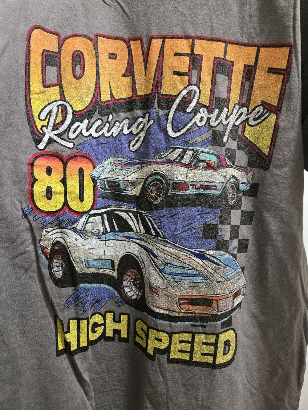 Gray 'Corvette Racing Coupe' Adults Graphic Tee - High Speed 80